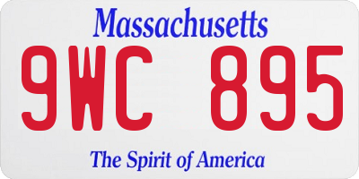 MA license plate 9WC895