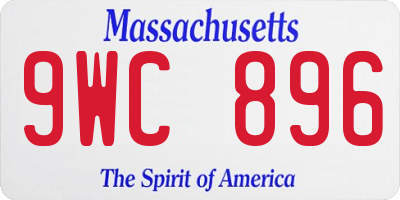 MA license plate 9WC896