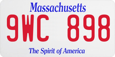 MA license plate 9WC898