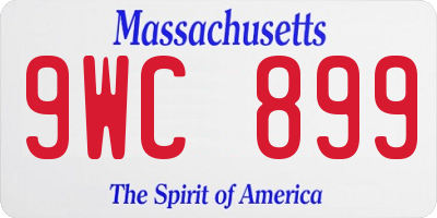 MA license plate 9WC899