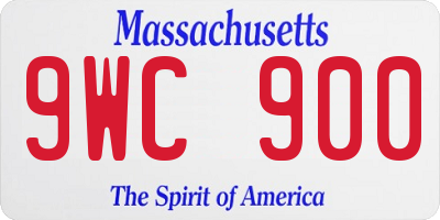 MA license plate 9WC900