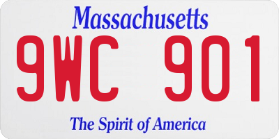 MA license plate 9WC901