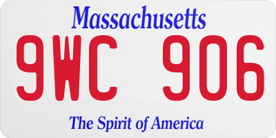 MA license plate 9WC906