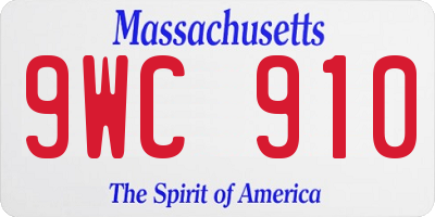 MA license plate 9WC910
