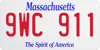 MA license plate 9WC911