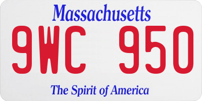 MA license plate 9WC950