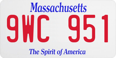 MA license plate 9WC951