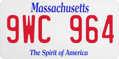 MA license plate 9WC964