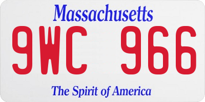MA license plate 9WC966