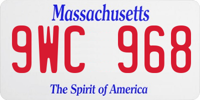 MA license plate 9WC968