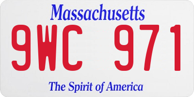 MA license plate 9WC971