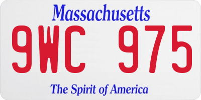MA license plate 9WC975