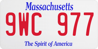 MA license plate 9WC977