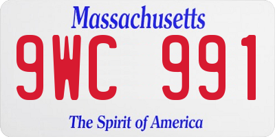 MA license plate 9WC991