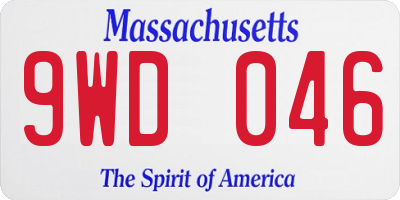 MA license plate 9WD046