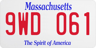 MA license plate 9WD061