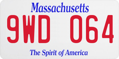 MA license plate 9WD064