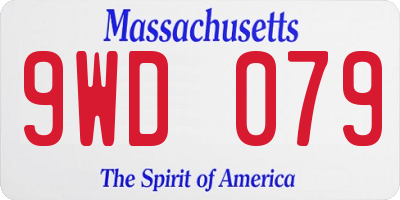 MA license plate 9WD079