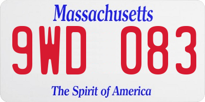MA license plate 9WD083