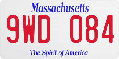 MA license plate 9WD084