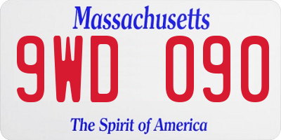 MA license plate 9WD090