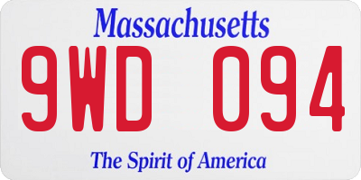 MA license plate 9WD094