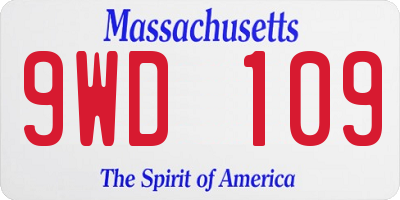 MA license plate 9WD109