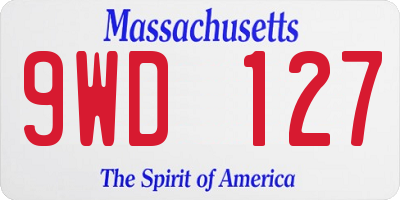 MA license plate 9WD127