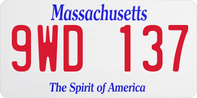 MA license plate 9WD137