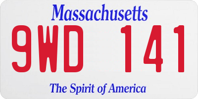 MA license plate 9WD141