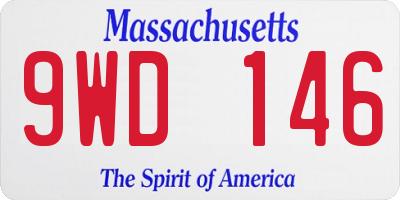 MA license plate 9WD146