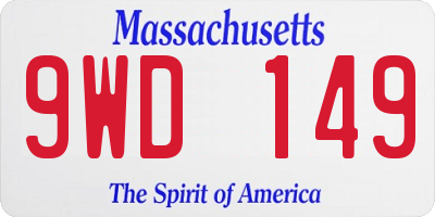 MA license plate 9WD149