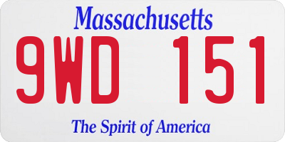 MA license plate 9WD151