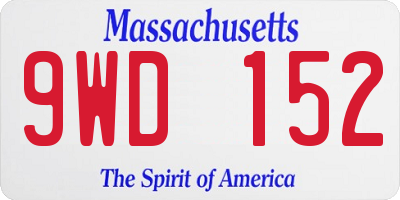 MA license plate 9WD152