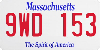 MA license plate 9WD153