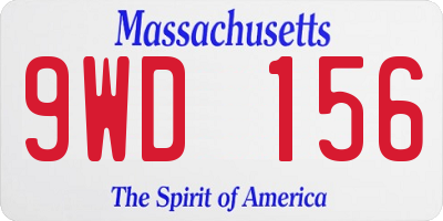 MA license plate 9WD156