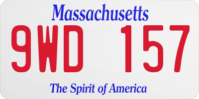 MA license plate 9WD157