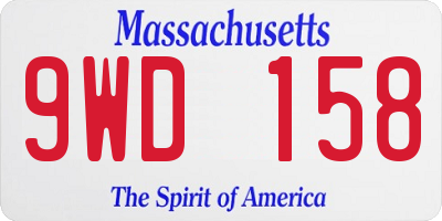 MA license plate 9WD158