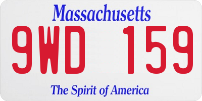 MA license plate 9WD159