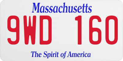 MA license plate 9WD160