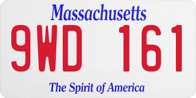 MA license plate 9WD161