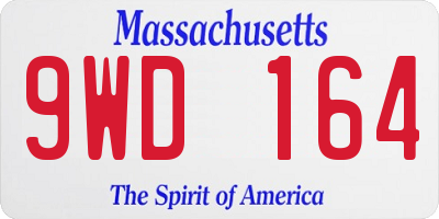MA license plate 9WD164