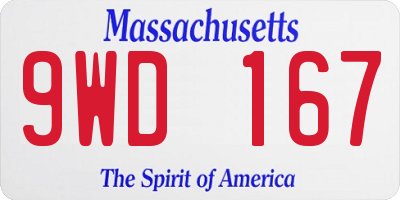 MA license plate 9WD167