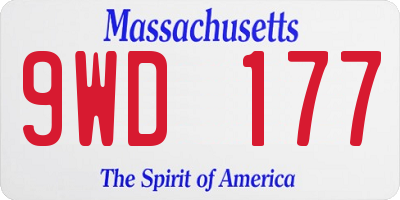 MA license plate 9WD177