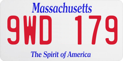 MA license plate 9WD179