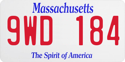 MA license plate 9WD184
