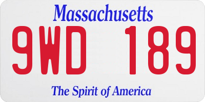 MA license plate 9WD189