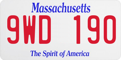 MA license plate 9WD190