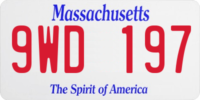 MA license plate 9WD197