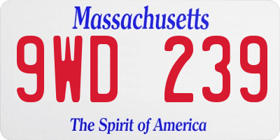 MA license plate 9WD239